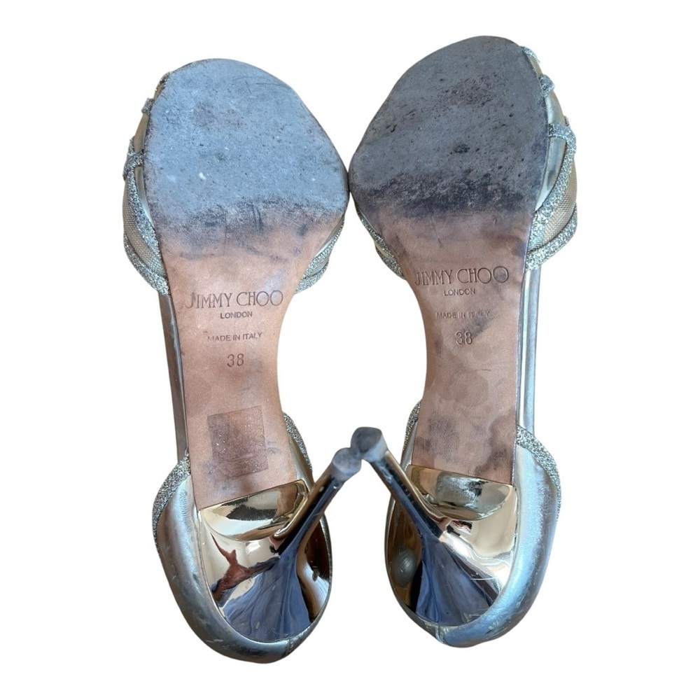 Jimmy Choo Gold and Silver Heels Luxurious Design 38 - Picture 7 of 8